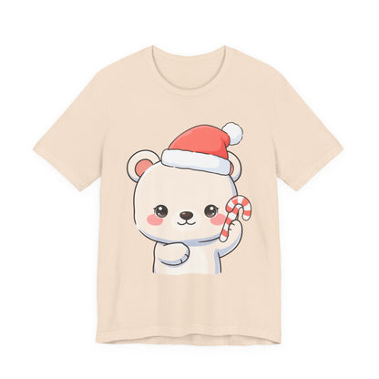 Kawaii Polar Bear Christmas Tee, Cute Holiday Gift