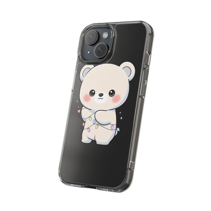 Kawaii Polar Bear Phone Case with Fairy Lights