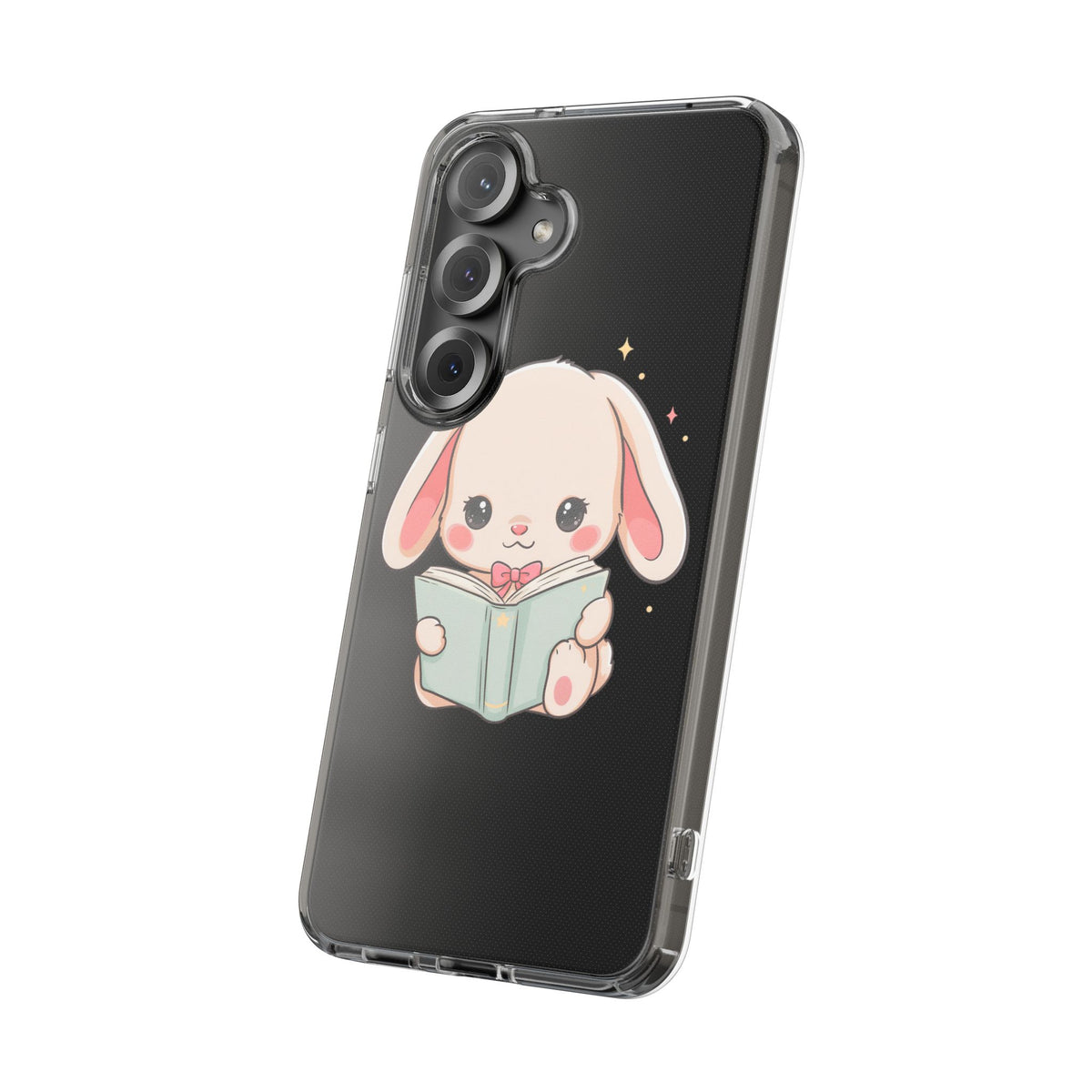 Kawaii Reading Bunny Clear Impact-Resistant Case