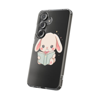 Kawaii Reading Bunny Clear Impact-Resistant Case
