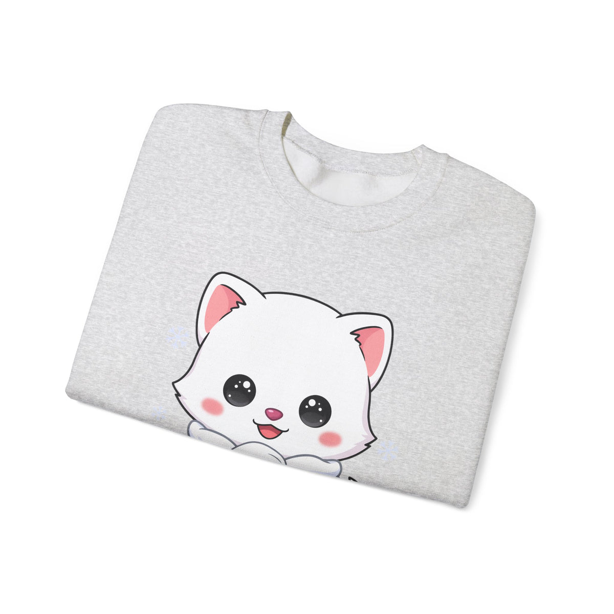 Kawaii Arctic Fox Sweatshirt, Cute Winter Animal Crewneck