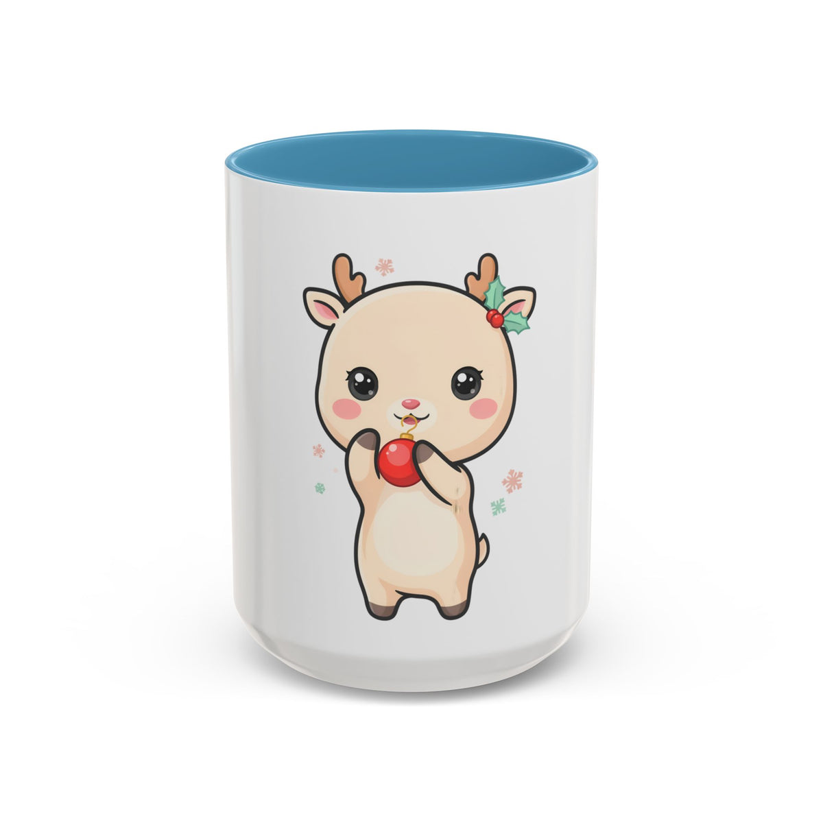 Kawaii Reindeer Christmas Accent Coffee Mug