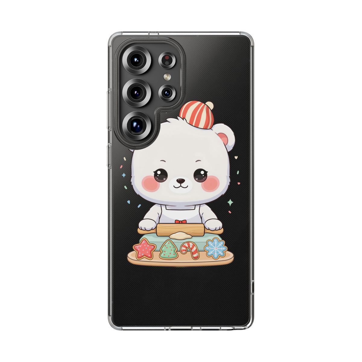 Christmas Bear Cookie Baking Clear Phone Case
