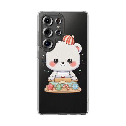 Christmas Bear Cookie Baking Clear Phone Case