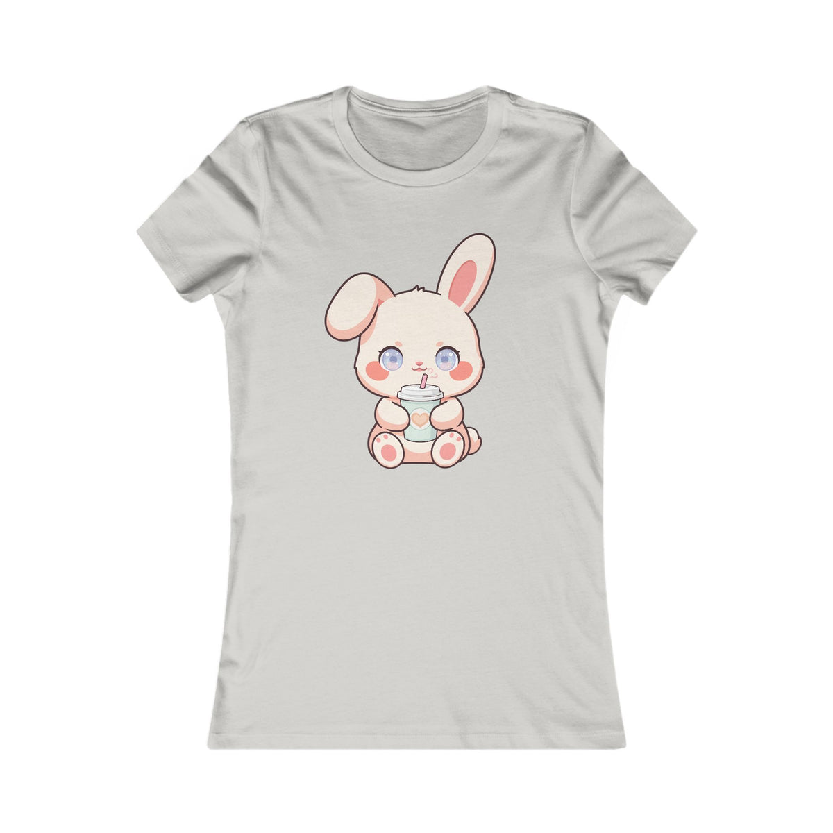Kawaii Bunny Latte T-Shirt for Cozy Coffee Breaks