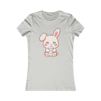 Kawaii Bunny Latte T-Shirt for Cozy Coffee Breaks