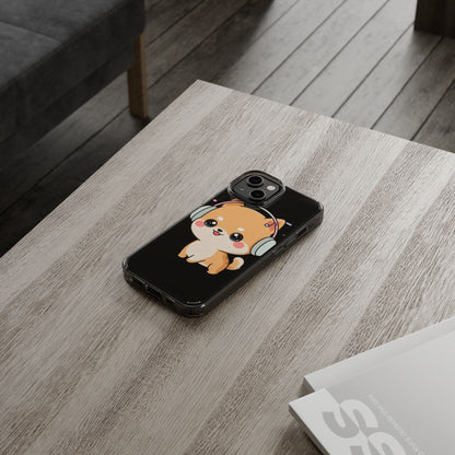 Kawaii Shiba Inu Phone Case – Music Lover Clear Case