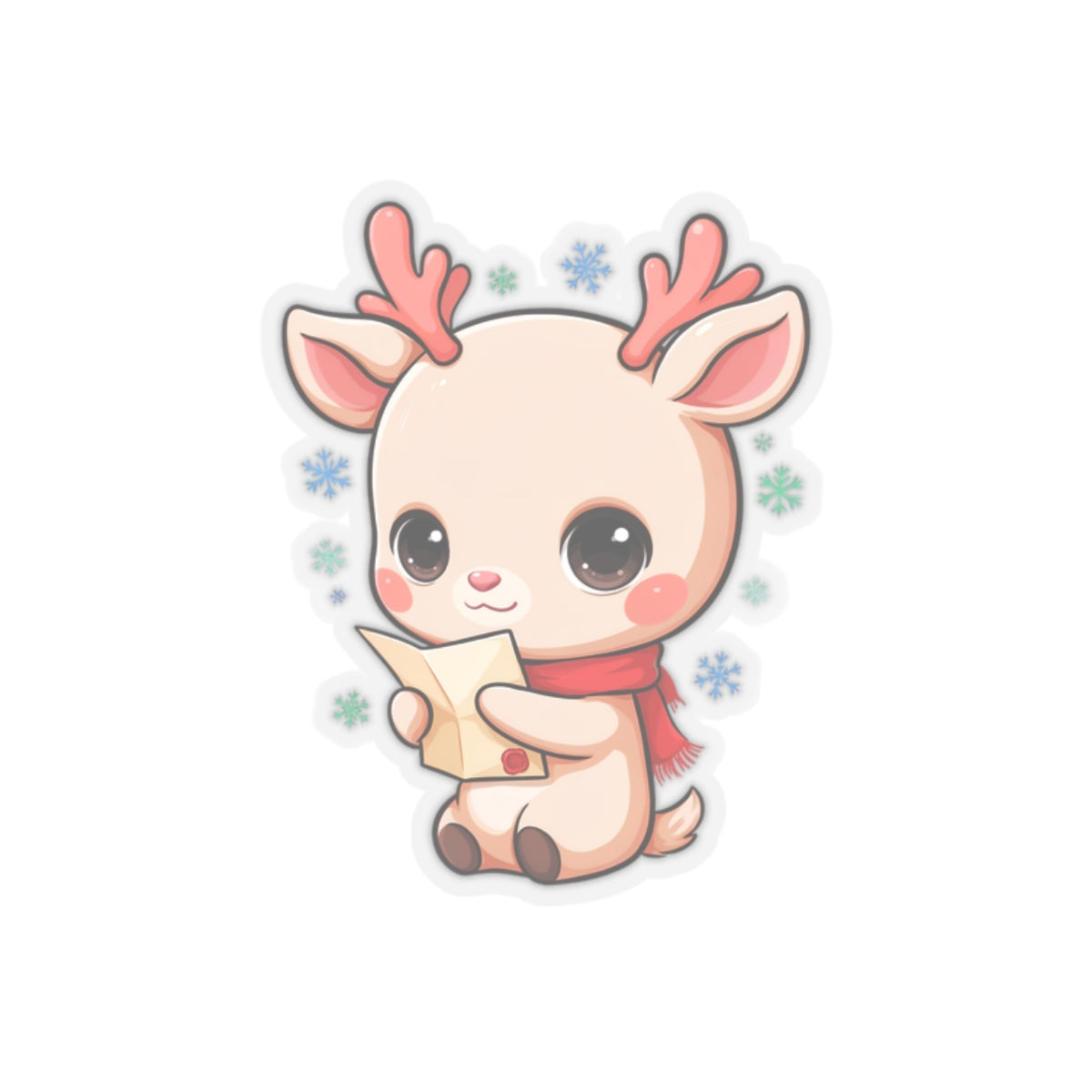 Kawaii Reindeer Christmas Sticker for Holiday Journals
