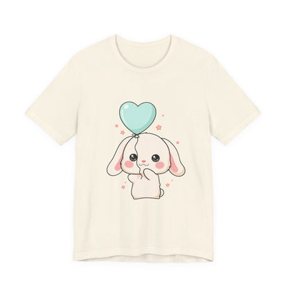 Kawaii Bunny T-Shirt with Balloon – Cute Chibi Rabbit Tee