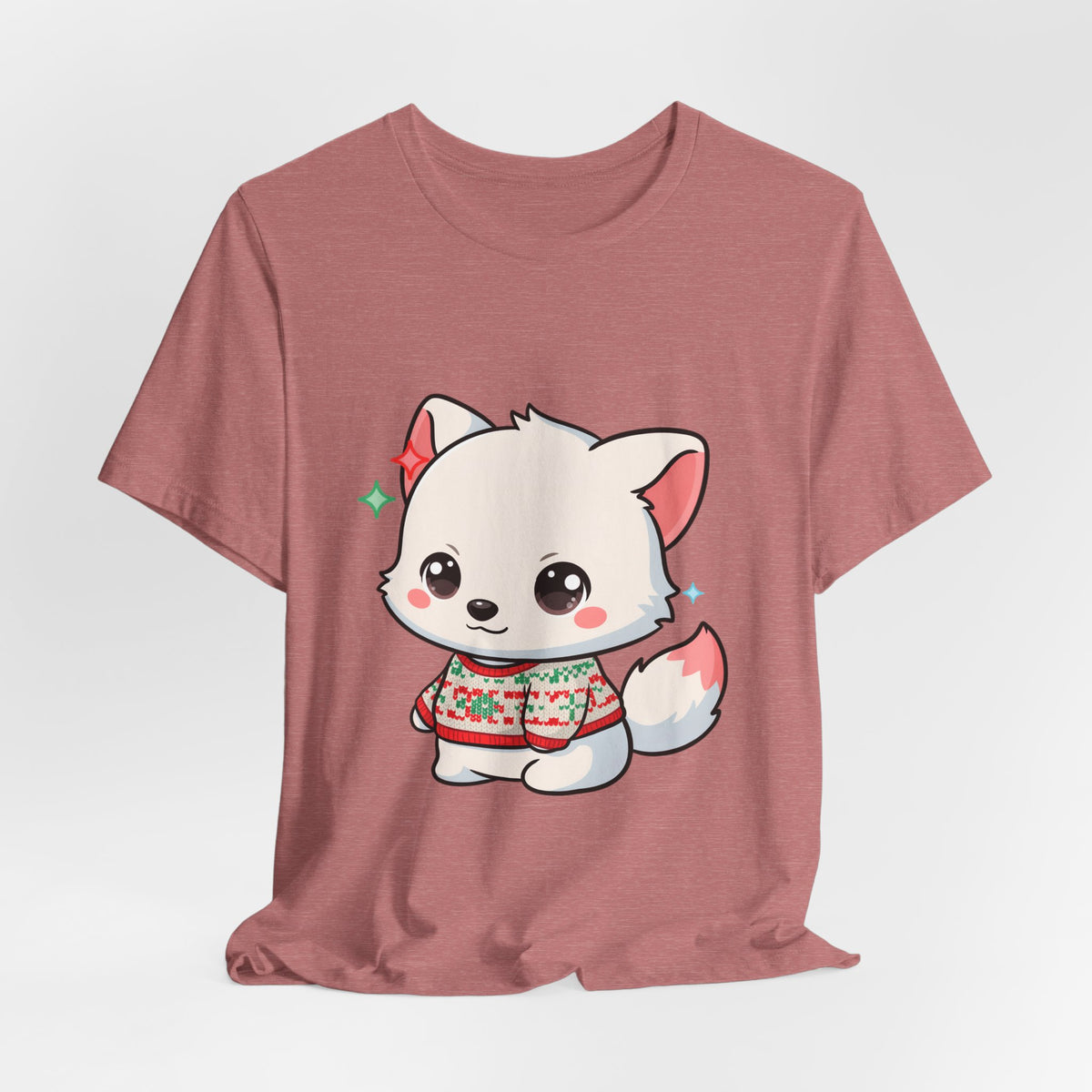 Kawaii Arctic Fox Christmas T-Shirt for Cute Holiday Fans