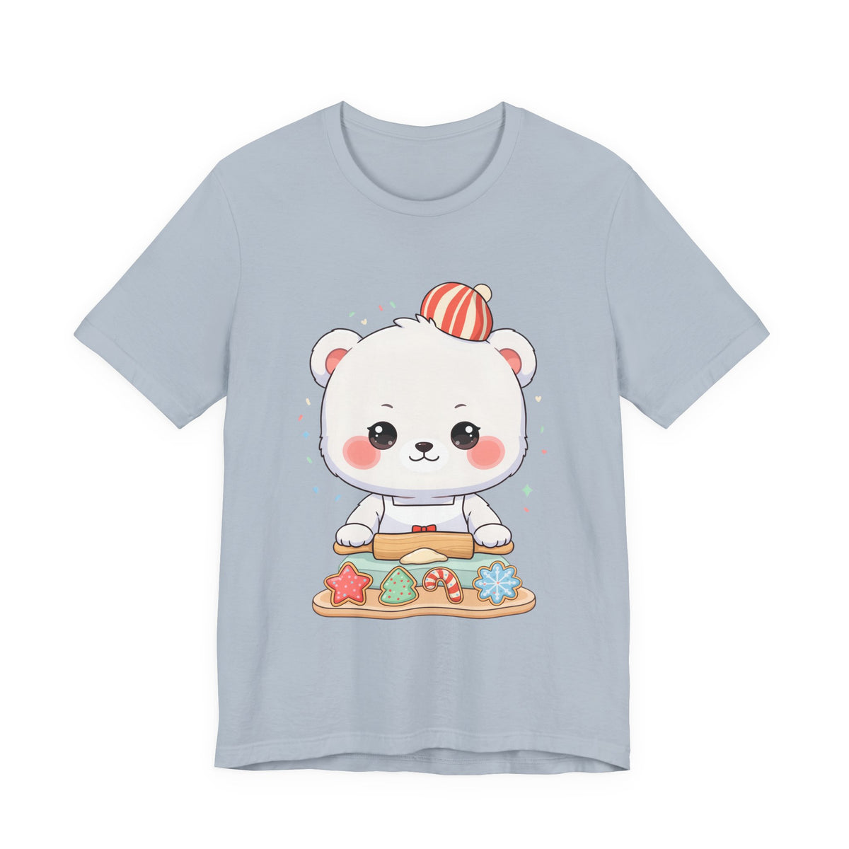 Christmas Cookie Baking Polar Bear Tee, Kawaii Holiday Shirt
