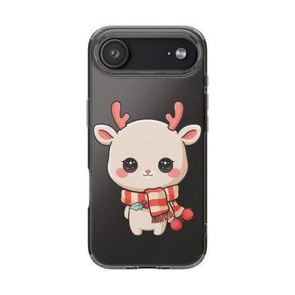 Christmas Reindeer Phone Case, Cute Kawaii Holiday Gift