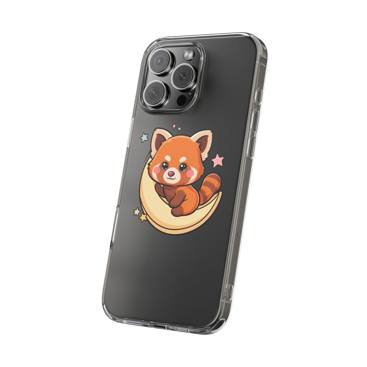 Red Panda Phone Case, Kawaii Moon Companion