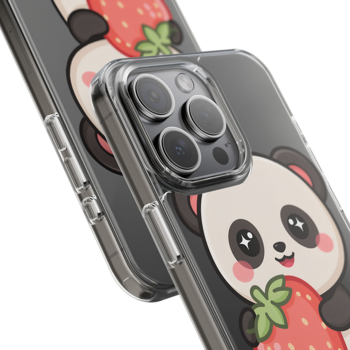 Kawaii Panda Phone Case, Sweet Strawberry Gift