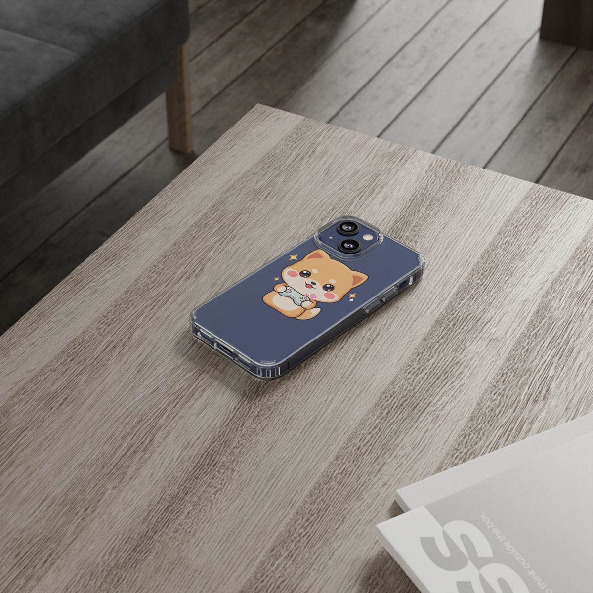 Kawaii Shiba Inu Gamer Phone Case, Clear Impact-Resistant