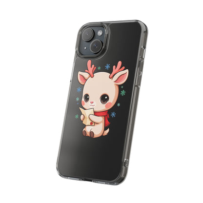 Christmas Reindeer Clear Impact-Resistant Phone Case