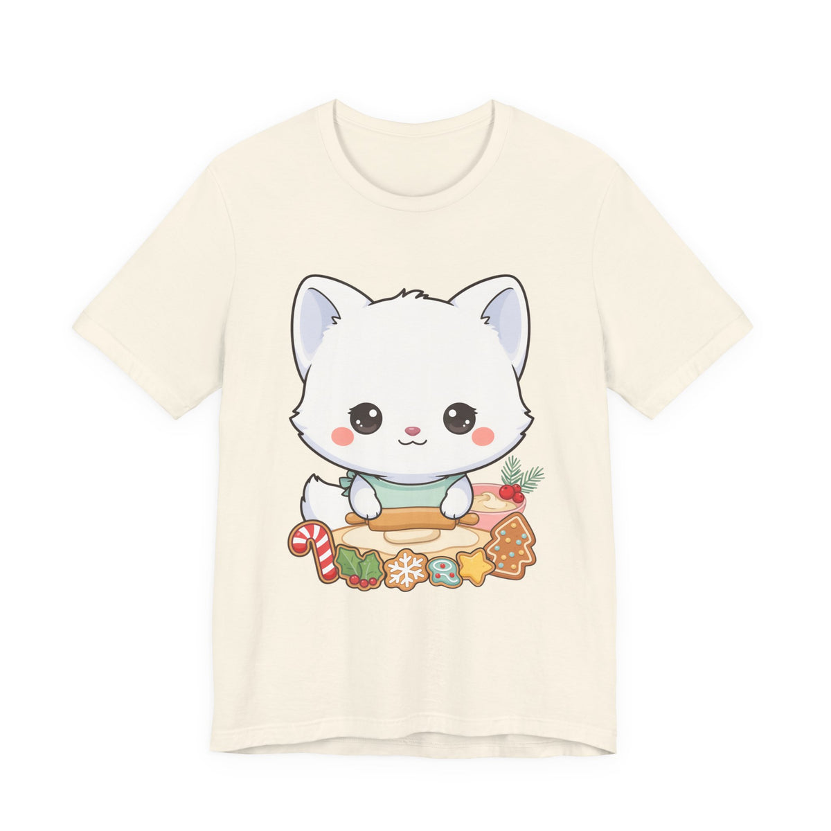 Kawaii Arctic Fox Christmas Baking T-Shirt