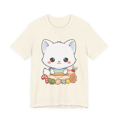 Kawaii Arctic Fox Christmas Baking T-Shirt