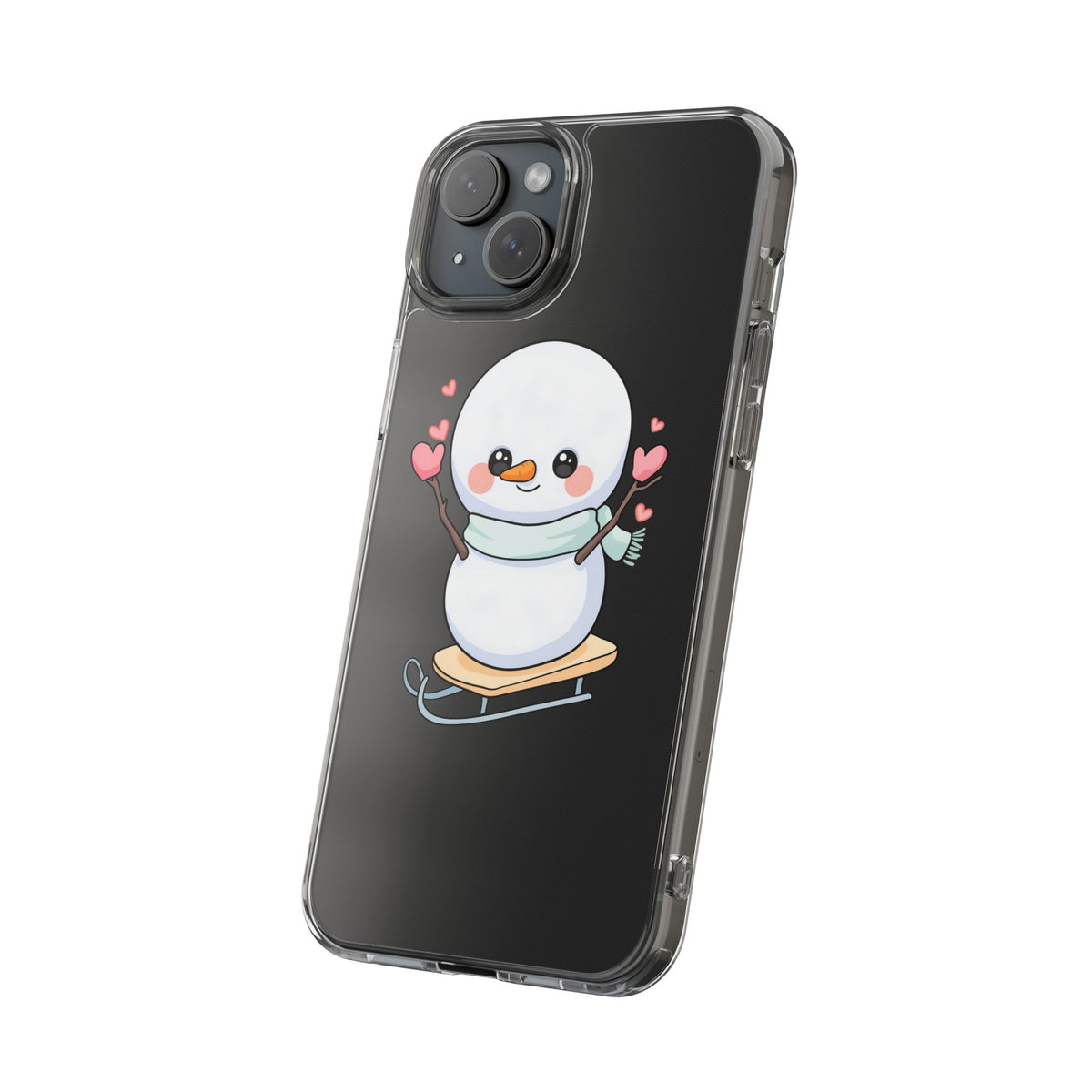 Kawaii Snowman Phone Case, Cute Winter Cheer