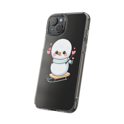 Kawaii Snowman Phone Case, Cute Winter Cheer