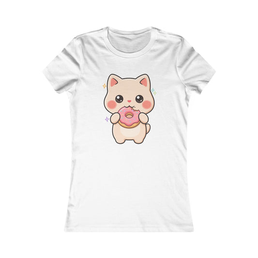 Kawaii Cat Donut T-Shirt for Sweet-Toothed Cat Lovers