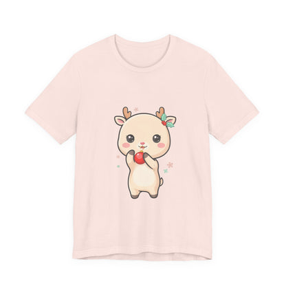 Kawaii Reindeer Christmas T-Shirt for Cute Holiday Style