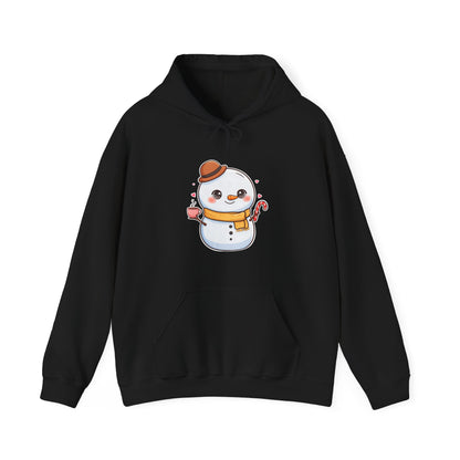 Kawaii Snowman Hoodie, Cozy Winter Unisex Sweatshirt