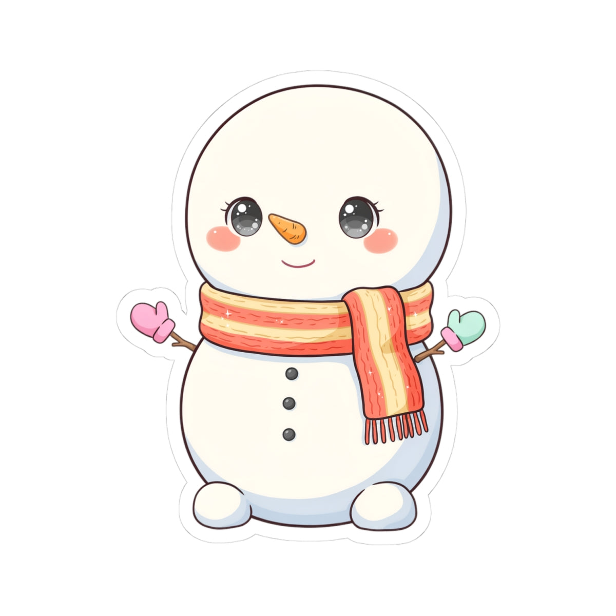 Kawaii Snowman Christmas Sticker for Holiday Gifts