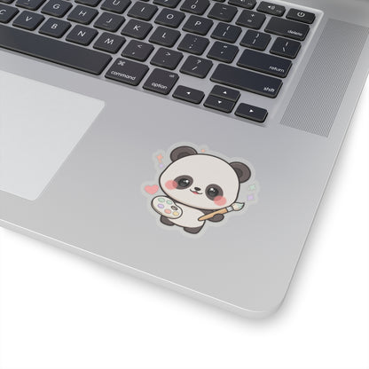 Kawaii Panda Artist Kiss-Cut Sticker for Art Lovers