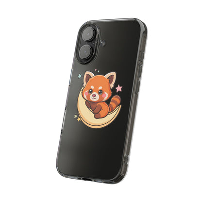 Red Panda Phone Case, Kawaii Moon Companion