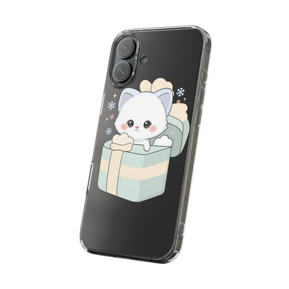Kawaii Arctic Fox Clear Impact-Resistant Phone Case