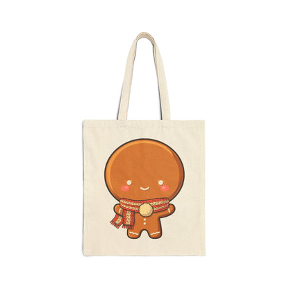 Gingerbread Man Christmas Tote Bag, Kawaii Holiday Gift