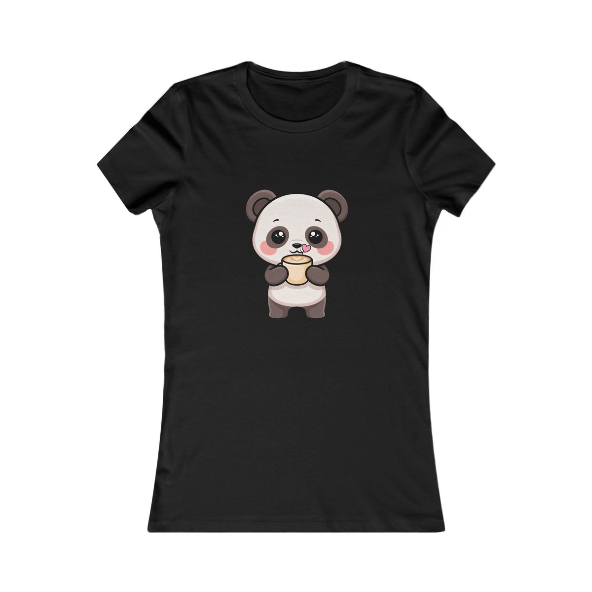 Kawaii Panda Latte T-Shirt for Coffee Lovers