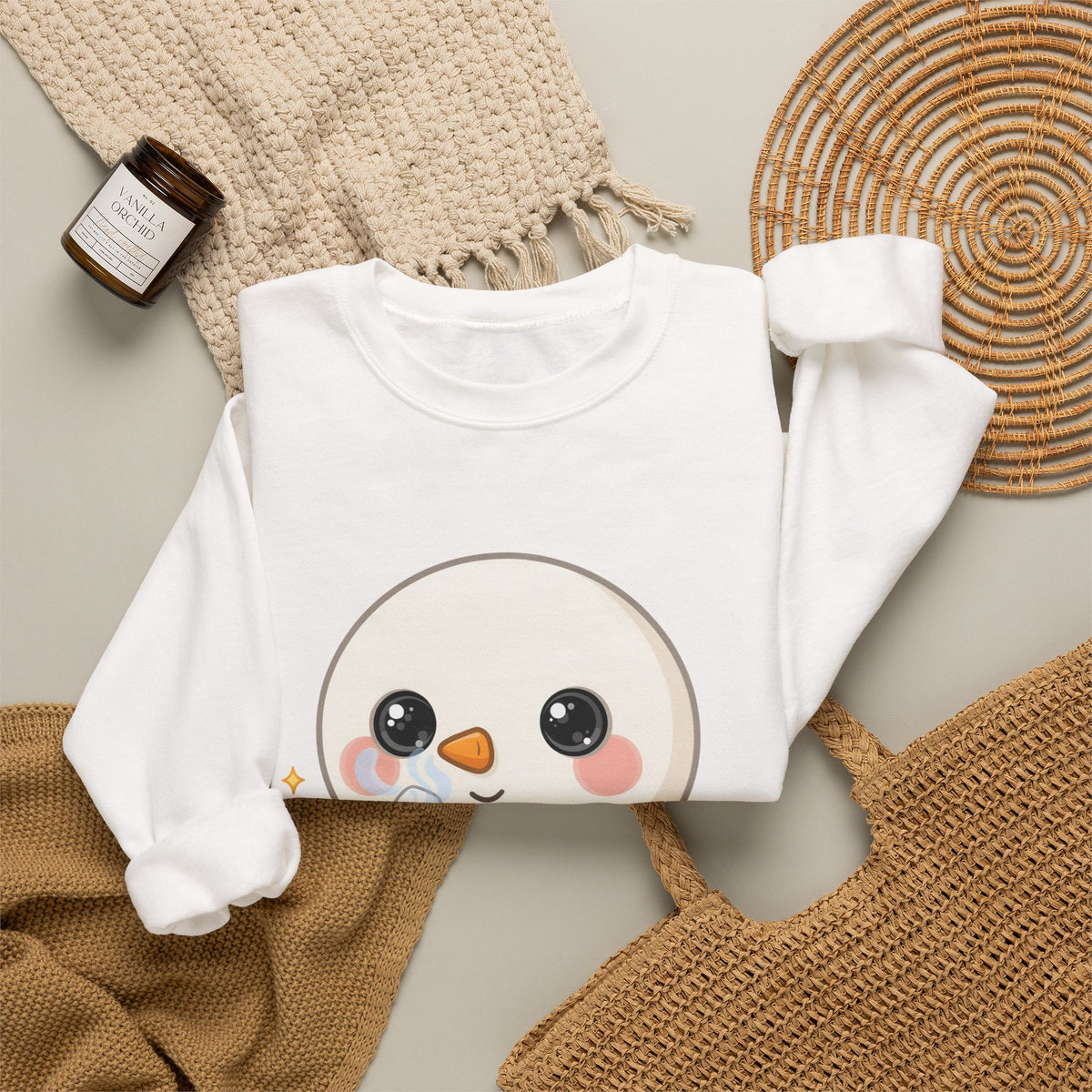 Kawaii Snowman Sweatshirt for Cozy Winter Days