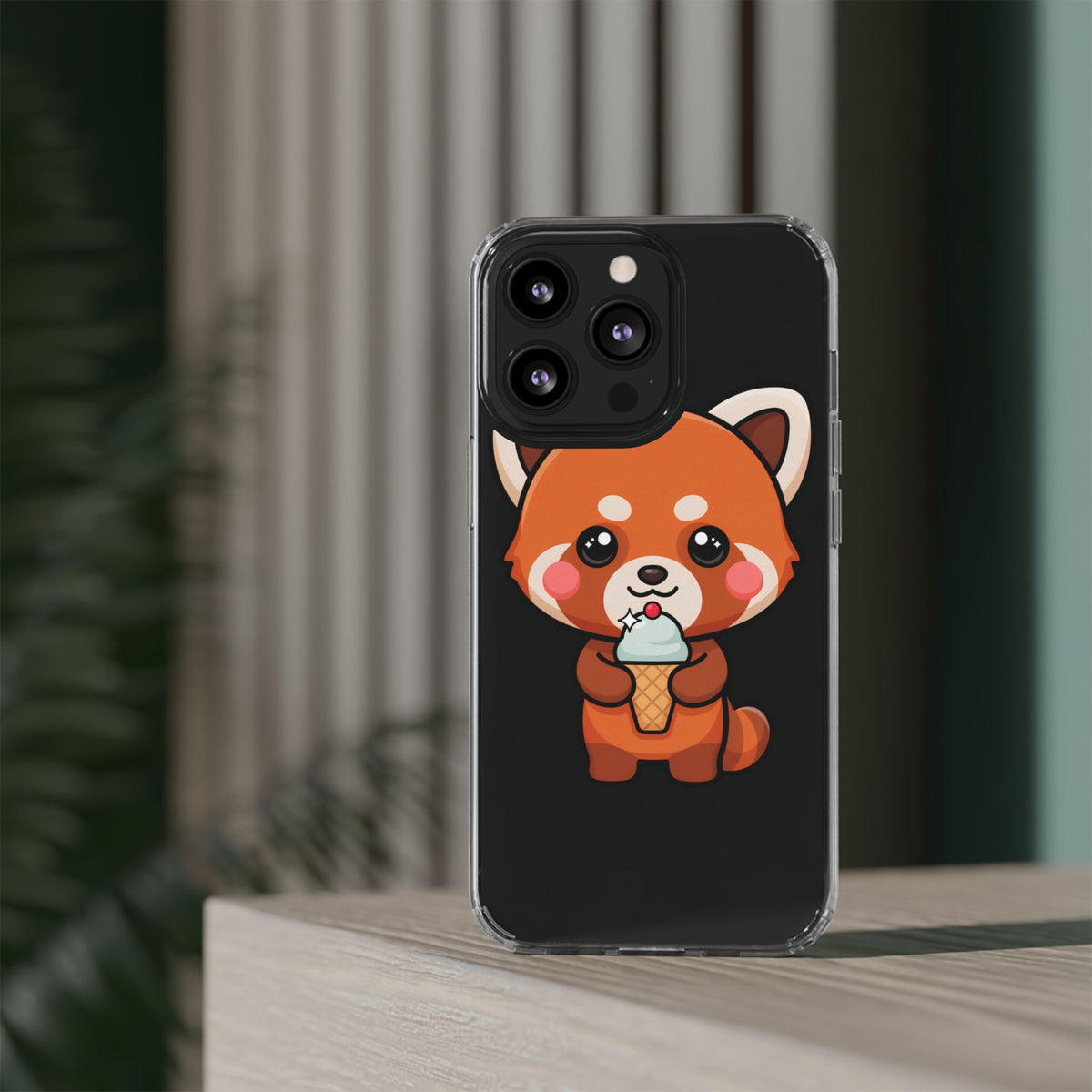 Kawaii Red Panda Phone Case with Ice Cream