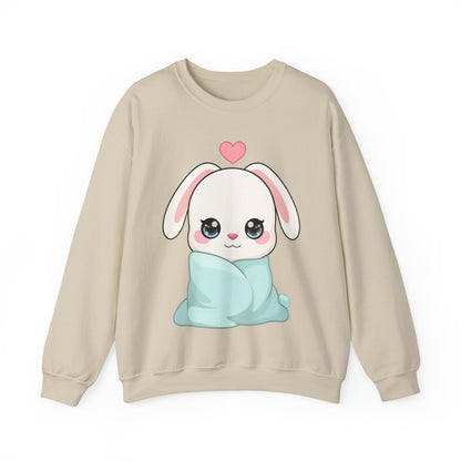 Kawaii Bunny Sweatshirt, Cozy Chibi Rabbit Crewneck
