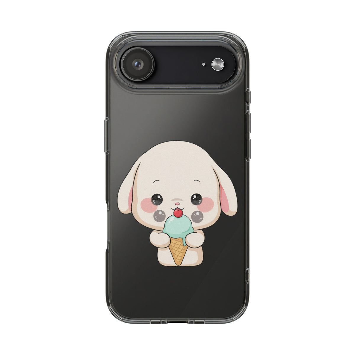 Kawaii Bunny Phone Case, Ice Cream Cutie Clear Case