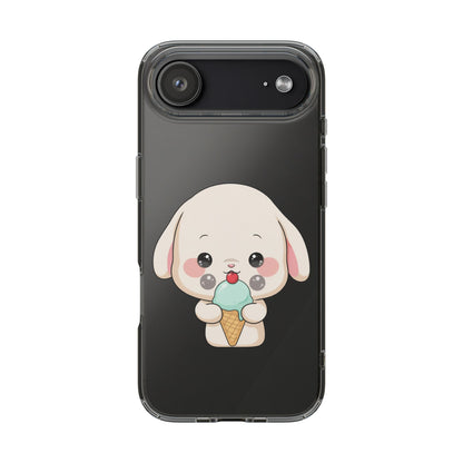 Kawaii Bunny Phone Case, Ice Cream Cutie Clear Case