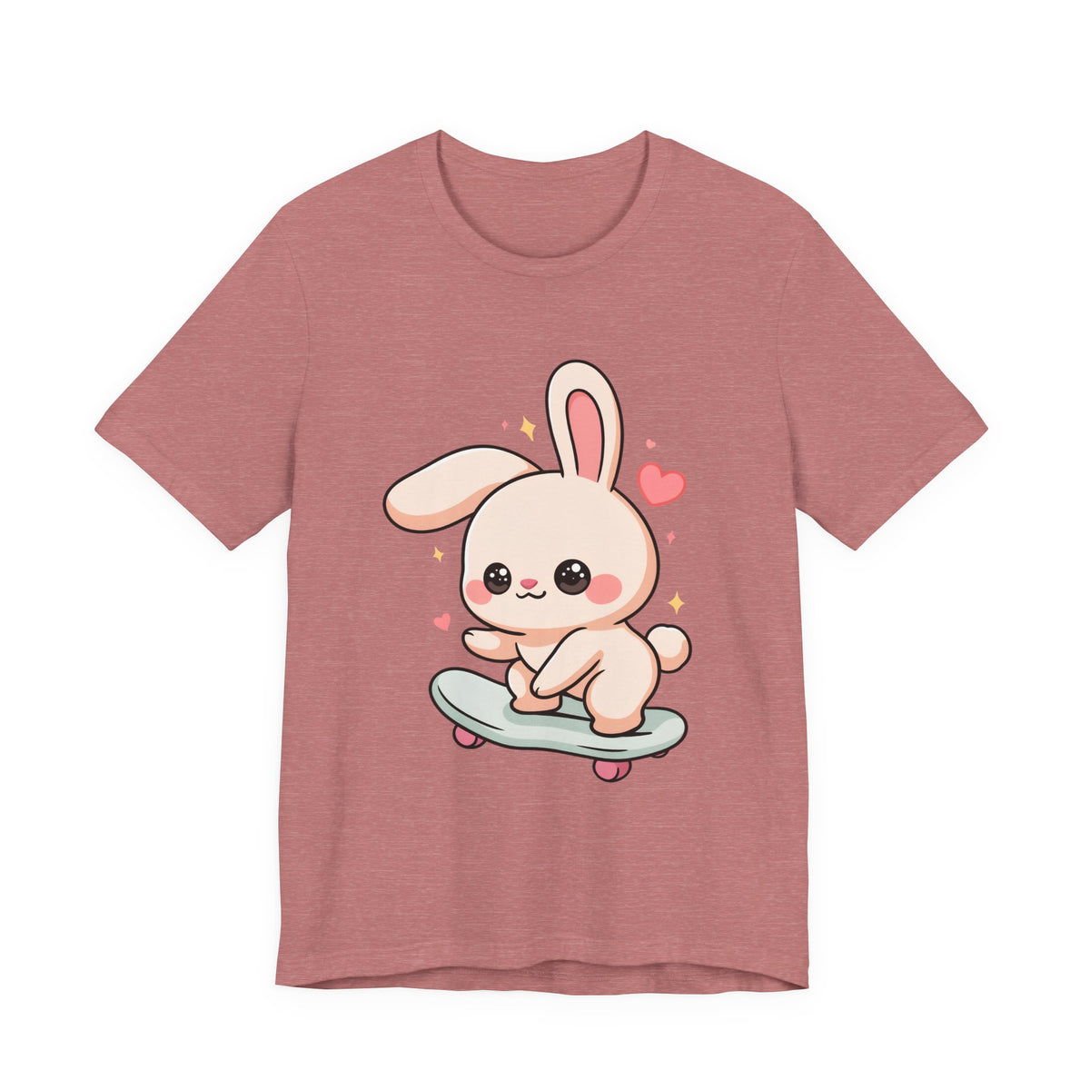 Kawaii Bunny Skateboard T-Shirt for Cute Style Fans