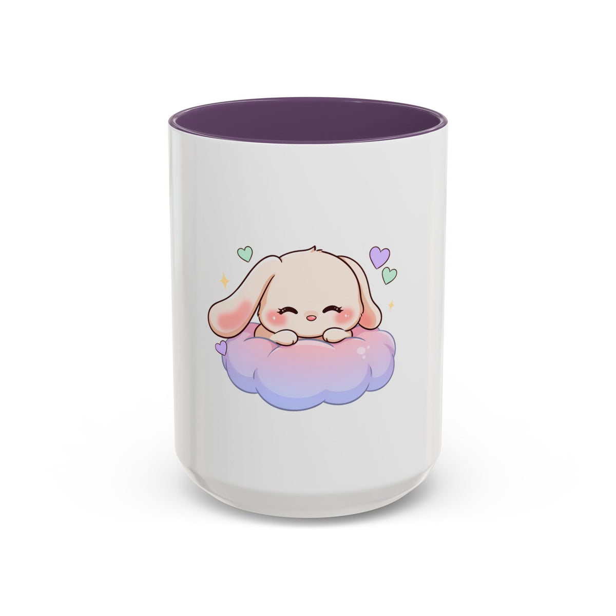 Kawaii Bunny Accent Coffee Mug, Dreamy Cute Animal Gift