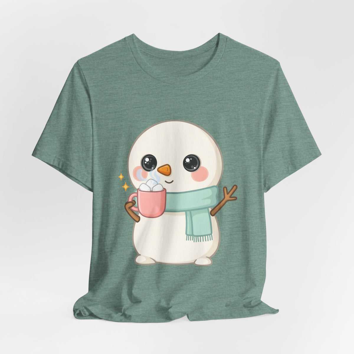 Kawaii Snowman T-Shirt for Cozy Cocoa Breaks