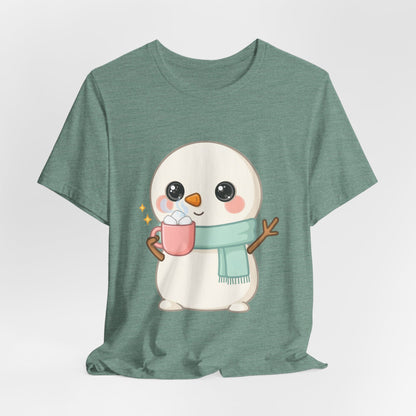 Kawaii Snowman T-Shirt for Cozy Cocoa Breaks
