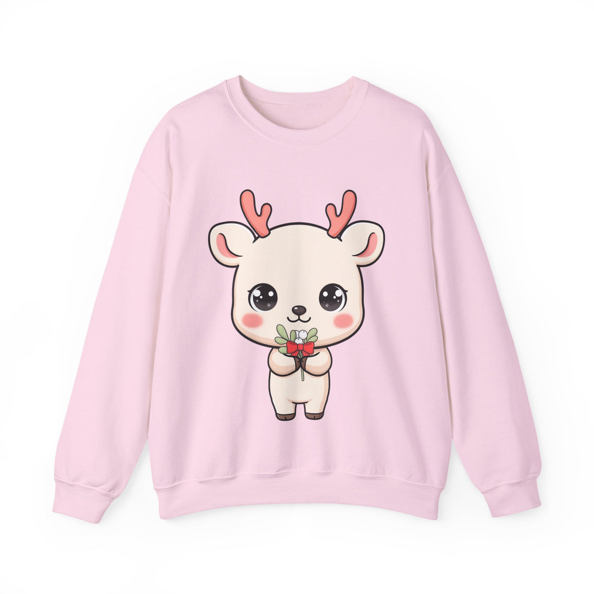Kawaii Reindeer Sweatshirt, Cute Christmas Crewneck