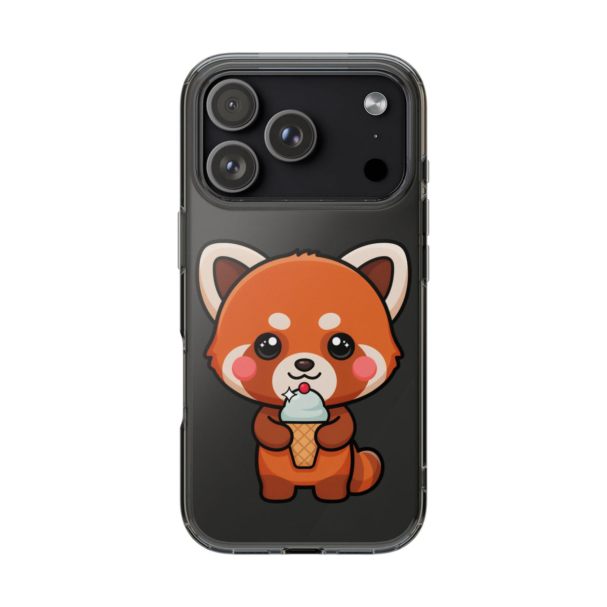 Kawaii Red Panda Phone Case with Ice Cream