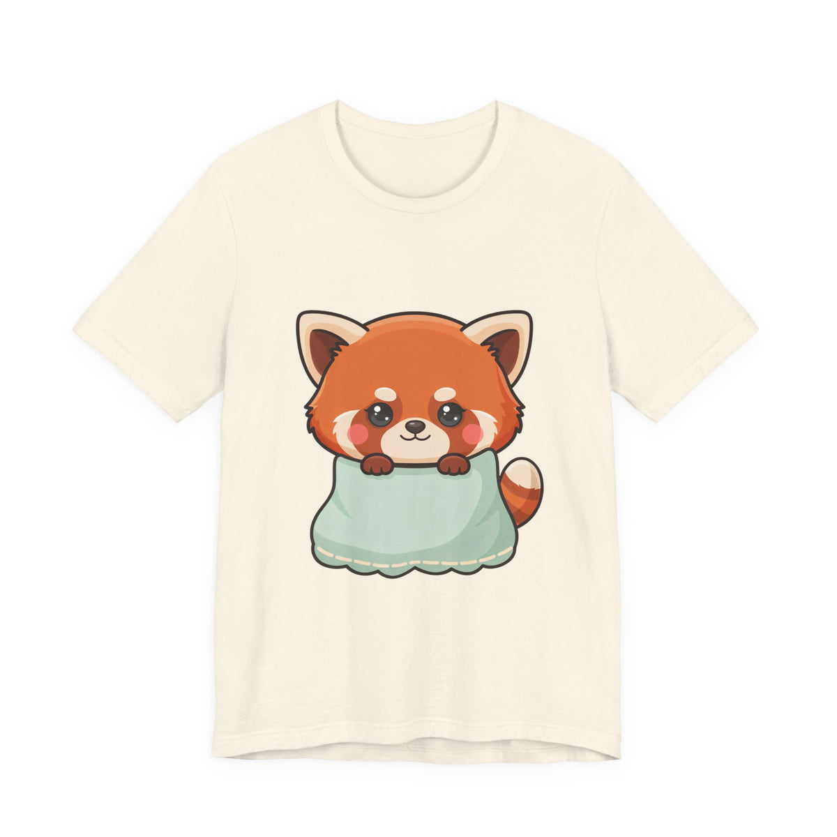 Kawaii Red Panda T-Shirt, Cozy Blanket Chibi Animal Tee