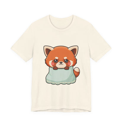 Kawaii Red Panda T-Shirt, Cozy Blanket Chibi Animal Tee