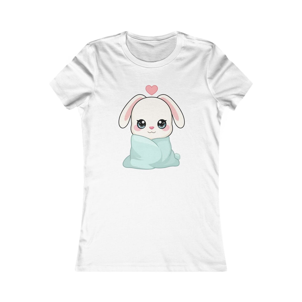 Kawaii Bunny T-Shirt, Cozy Blanket Chibi Rabbit