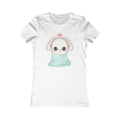 Kawaii Bunny T-Shirt, Cozy Blanket Chibi Rabbit