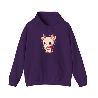 Kawaii Reindeer Christmas Hoodie for Holiday Readers