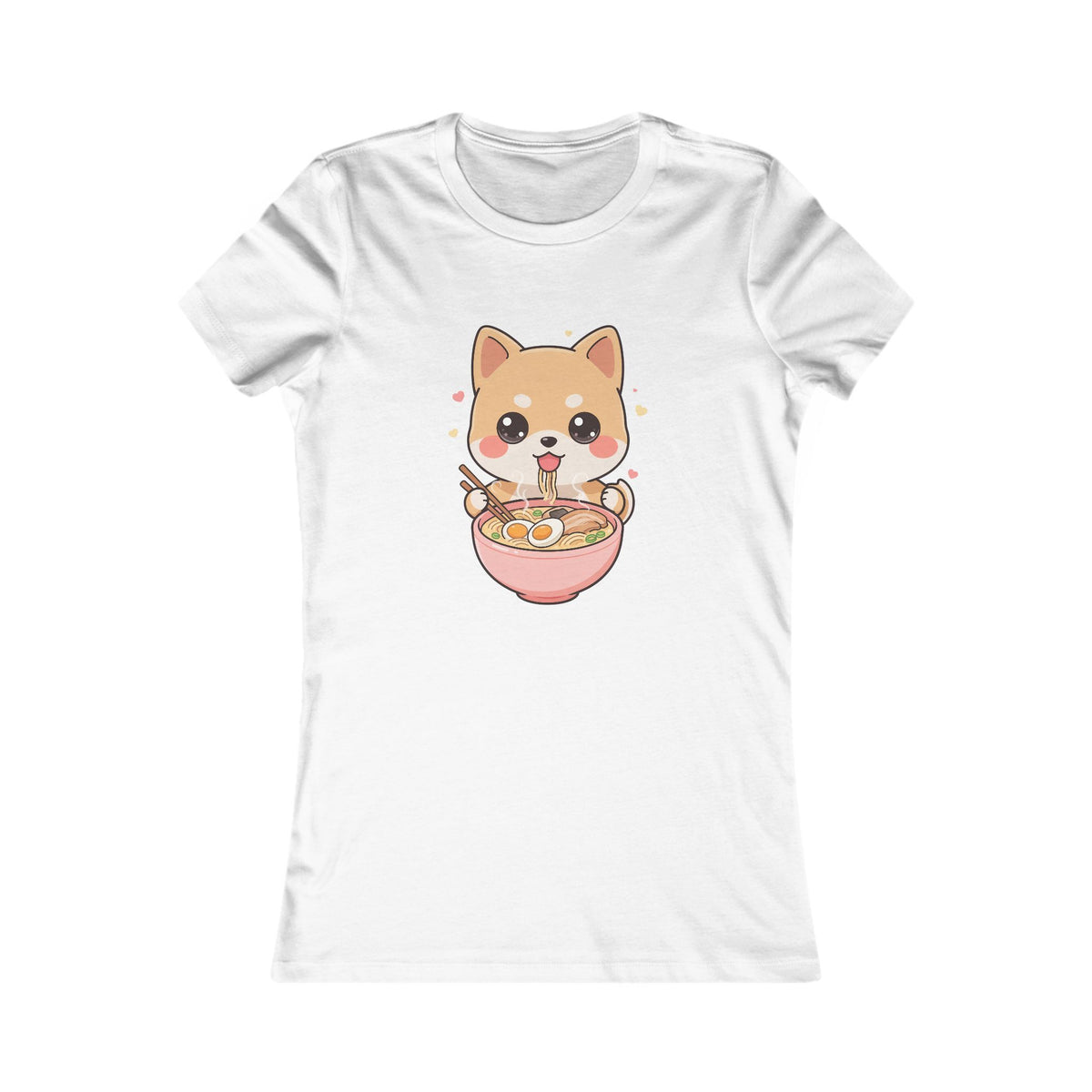 Kawaii Shiba Inu Ramen T-Shirt for Foodie Gifts
